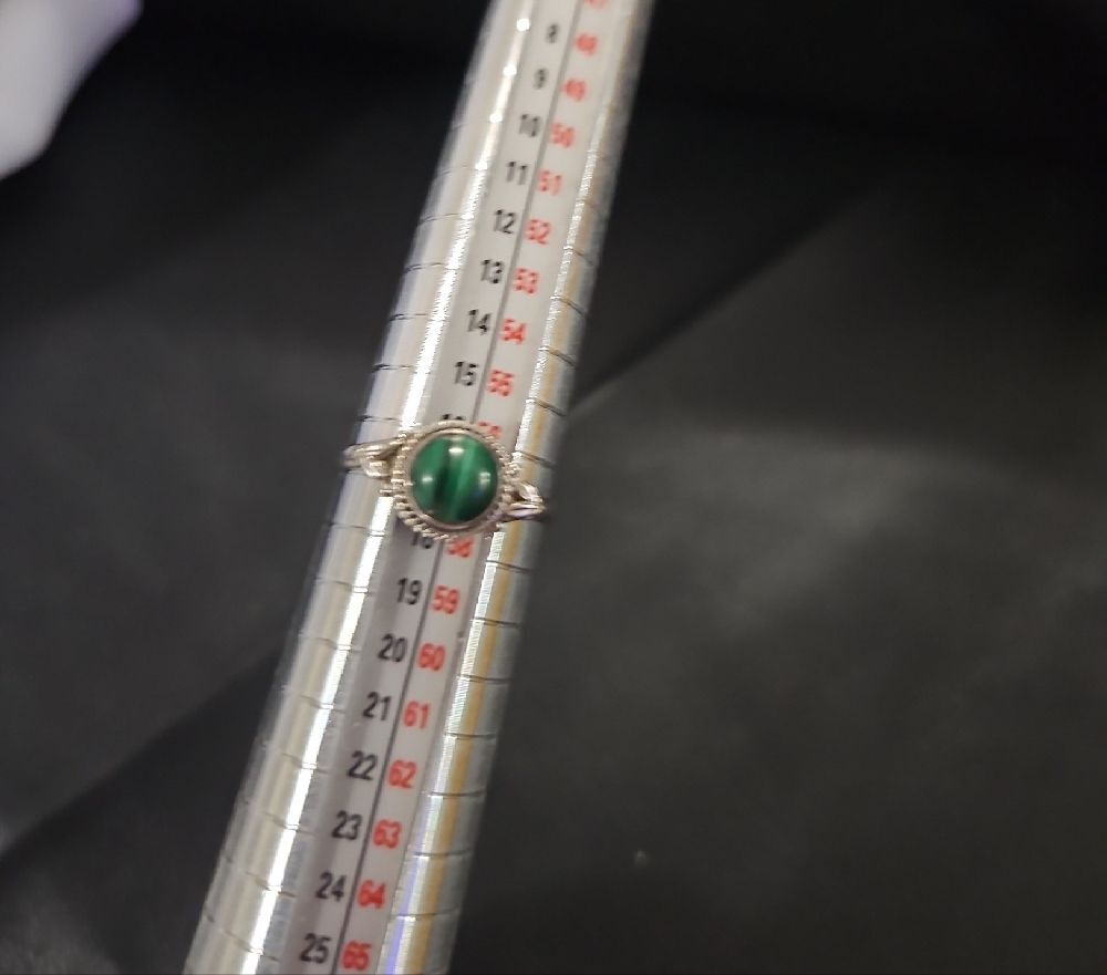 Malachite Stone Silver 925 Ring - Picture 10 of 11